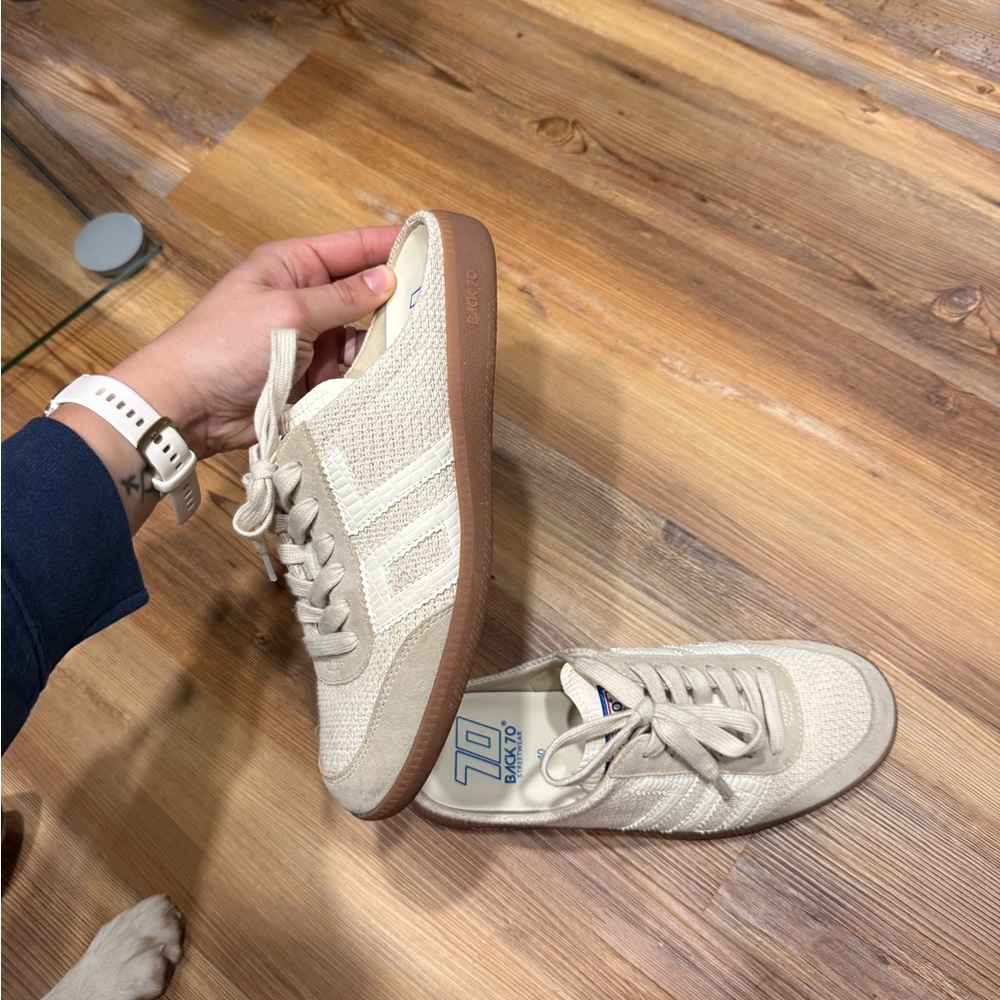 Back 70 Slip-On Knit Sneaker Mule in Beige - Picture 5 of 6